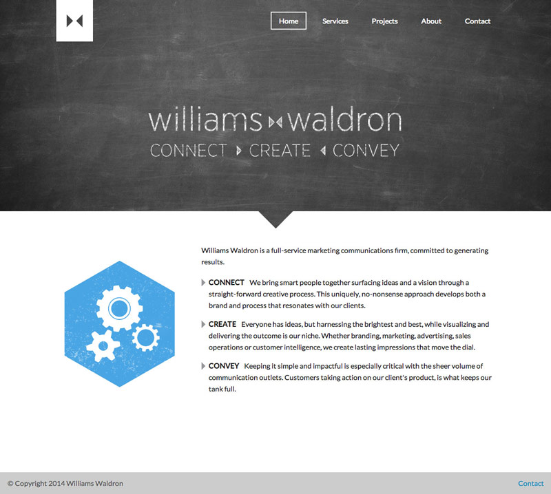 photo of Williams Waldron home page with a desktop view