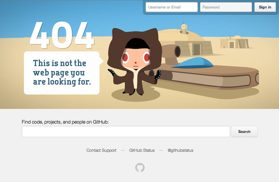 Github 404 Error Page